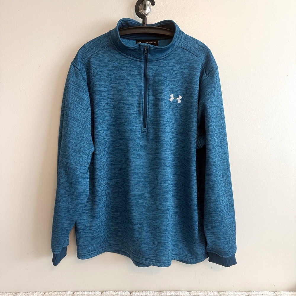Under Armour Mens 1/4 Zip ColdGear Sweater Sz XXL Loose Fit Normcore Minimalist